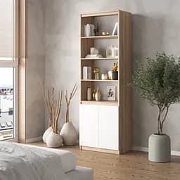 Шафа для книг Vays пенал з полками R-29 Дуб Сонома-Білий фасад