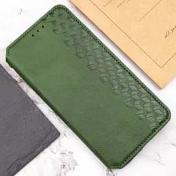 Шкіряний чохол-книжка GETMAN Cubic (PU) для Realme 11 4G Зелений - мініатюра 8
