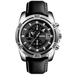 Мужские часы Skmei 9156 Avalon Черные с серебристым