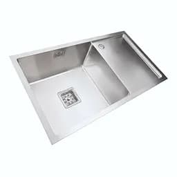 Кухонна мийка Platinum Handmade 780x440x230 L нержавійка (квадратний сифон,3.0/1.0), Нержавіюча сталь - мініатюра 3