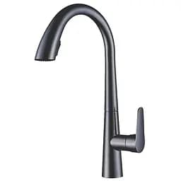 Смеситель для кухни с выдвижным изливом Mixxus Premium Warta 014 graphite MI6957 Графит