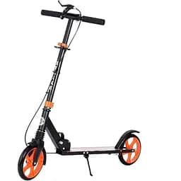 Самокат детский iTrike складной 33х15х89-100 см Черно-оранжевый 000223038