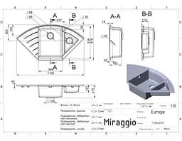 Кухонна мийка гранітна Miraggio Europe sand 1100x575x205 00207404, Sand - мініатюра 6