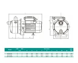 Відцентровий насос Shimge JET751G2 0.75 кВт, Нmax 44 м, Qmax 75 л/хв - мініатюра 3