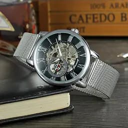 Чоловічий наручний годинник Forsining Aston Silver