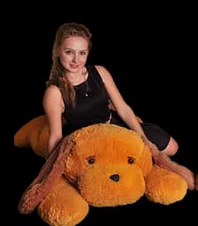 М'яка іграшка собака Alina Тузик 90 см медова - мініатюра 3