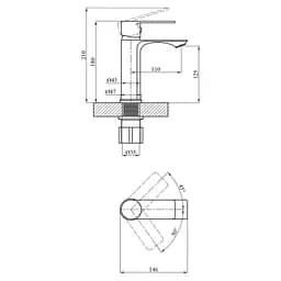 Змішувач для раковини Agua Merida-C010 (CV035430) - мініатюра 8