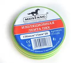 Изоляционная лента Brille желто-зеленая ПВХ 15 мм х20 м 305-024