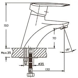 Змішувач для умивальника Haiba Disk 001 HB0050 Хром - мініатюра 2