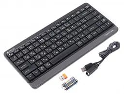 Клавіатура бездротова A4Tech FBK11 Fstyler, Black/Grey, Bluetooth/USB 2.4GHz, компактний розмір, 12 мультимедійних кнопок, захист від бризок, до 4-х пристроїв, 2xAAA, UA/RU/US - мініатюра 2