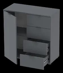 Комод Doros Рон 1 1 фасад 4 шухляды Графіт 80х38х81 (41516006) - мініатюра 7