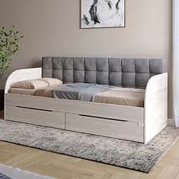 Дитяче односпальне ліжко Lion Л-7 з шухлядами та ламелями 90x200 см Лілі-95 Самоа димчастий (Lion-041097)