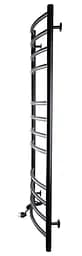 Електрична рушникосушка Unio LDE EL 1200-500-12 BLK Драбинка Дуга Еліт чорна, Чорний матовий, Ліве, Механічний - мініатюра 3