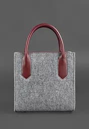 Фетрова жіноча сумка-кроссбоді Blackwood з шкіряними бордовими вставками - мініатюра 7