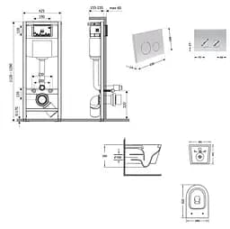 Набір Q-tap Nest 4 в 1 підвісний унітаз Jay Ultra Quiet 520x360x320 + комплект інсталяції QT07335175W48189 - мініатюра 7