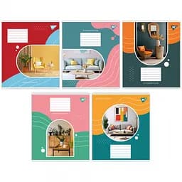 Зошити учнівські 60 аркушів клітинка Yes Your interior, 10 шт. в упаковці