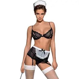 Эротический костюм горничной Obsessive Maidme Set 5pcs L/XL