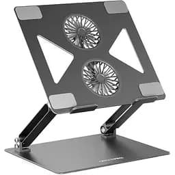 Охолоджувальна підставка для ноутбука до 15.6 дюйма OfficePro LS-121-G 2xfans Aloy Aluminum Gray - мініатюра 2