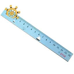 Линейка деревянная фигурная Морская тематика, 12 см