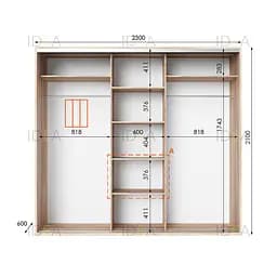 Шафа-купе Idea серія 6 230 x 60 x 210 см Дуб сонома - мініатюра 2
