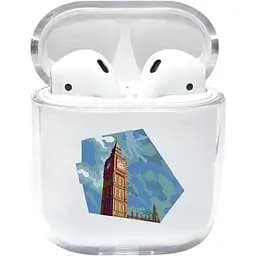 Прозорий силіконовий чохол Apple AirPods із малюнком - Big Ben (KAP1147)