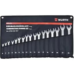 Набір ключів комбінованих Wurth WS6-22, 17 шт. в чохлі Red Stripe (арт. 5754101917)