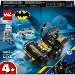 Конструктор LEGO DC Batman Бэтмен и Бэтмобиль против мистера Фриза, 63 детали (76301)