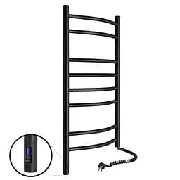 Електрична рушникосушка Navin Камелія 480x800 Sensor права з таймером, чорний муар 12-207033-4880, Чорний матовий, Праве, Електронний