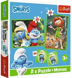 Пазлы 2в1 + Мемо "Смурфикам весело" 93656 Trefl, в коробке (5900511936568)