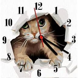 Картина по номерам Часы Кошеня ArtStory 30х30 см разноцветная 000221599