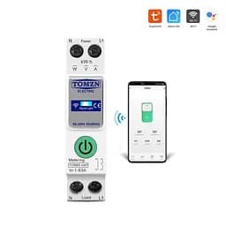 Розумний автоматичний вимикач з Wi-Fi (Tuya) TOMZN TOB9S-VAP 63A з моніторингом енергоспоживання та захисним реле напруги (51-00122) - мініатюра 11