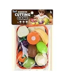 Продукты на липучке JQ 912-4, 10 элементов, овощи, фрукты, поднос, досточка, нож, в пакете (6974726400892)