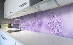 Кухонний фартух Ліловий бузок вініловий для кухні 65х250 см квіти Фіолетовий Happy Pocket Z183907 - мініатюра 5