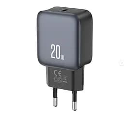 Мережевий зарядний пристрій XO L153 EU PD20W 1USB-C fast charger Чорний