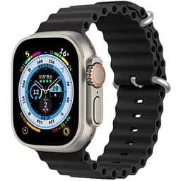 Ремешок силиконовый Primolux Ocean для часов Apple Watch 42 мм, 44 мм, 45 мм Black