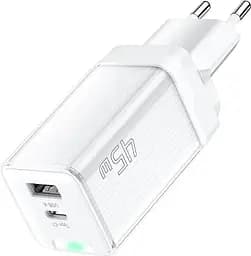 Зарядний пристрій Essager Zhiqi 45W GaN Travel Charger A+C євровилка біле - мініатюра 2