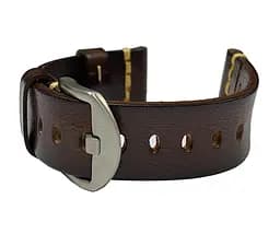 Шкіряний ремінець Primolux C052B Steel buckle для годинника Samsung Galaxy Watch 3 45 мм (SM-R840) Dark Brown - мініатюра 6