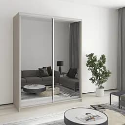 Шафа-купе дводверна MebelStar Стандарт AL 2 Дзеркала 160x60x210 см Кашемір (MBS-2546)