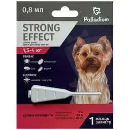 Краплі Palladium Strong Effect від бліх, кліщів і комарів для собак 1.5-4 кг 0.8 мл