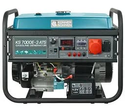 Генератор Синхронний KonnerSohnen KS 7000E-3 ATS, 400В, 5/5.5кВт, АВР(ATS), електростартер, 82.3кг / 5000 Вт / Бензин (KS7000E-3ATS)