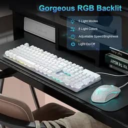 Комплект (клавіатура + мышь) MageGee K1 Combo White (6971969723870-UA) [164309] - мініатюра 7