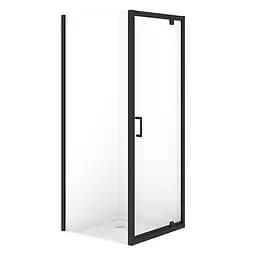 Душевая кабина Cersanit Brasco 80x80 см квадратная распашная прозрачное стекло без поддона black S168-011, про прозрачный, черный