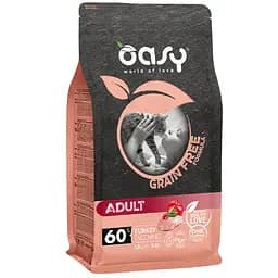 Беззерновий сухий корм Oasy Cat Grain Free Adult для дорослих котів індичка з яблуком та журавлиною 300 г