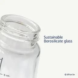 Скляна антиколікова пляшечка Difrax S-bottle Wide White з силіконовою соскою 310 мл (737FE White) - мініатюра 4