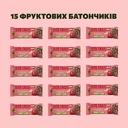 Уцінка. Фруктово-ягідно-горіховий батончик Bob Snail Яблуко-Вишня-Кеш’ю-Кріспи Кіноа 35 г x 15 шт. - мініатюра 3