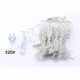 Гірлянда штора Водоспад 3х2.6 м 280 LED (прозорий шнур, з перехідником) Золотаве світло - мініатюра 9