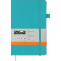 Книга записна Buromax Etalon в лінійку 195х125 мм бірюзова 96 аркушів (BM.291260-06)