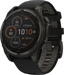 Смарт-годинник Garmin Fenix 8, 51mm Solar Sapphire Carbon Gray DLC Titanium w. Black/Pebble Gray S. Band 010-02907-10/11/7 - мініатюра 3
