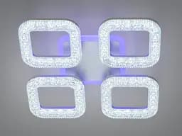 Люстра стельова LED Diasha S2205/4WH, 50W, 3200K-6500K, білий метал, сучасний стиль з пультом управління - мініатюра 3