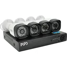 Комплект відеоспостереження PiPo Outdoor 015-4-2MP (4 вуличні камери, кабелі, блок живлення, відеореєстратор APP-Xmeye)